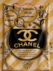 Chanel Flannel Throw Blanket Vintage Hot Air Balloon Paris Print IMG_7344